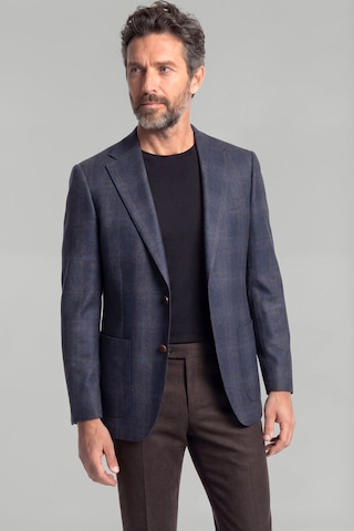 Bisse Comfort Fit Lacivert Mono Yaka Çift Yırtmaçlı Tek Cep 6 Drop Erkek Yün Ceket Pck25k25206 D39 Lacivert
