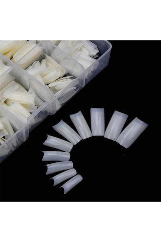 ADANİL 500'LÜ PROTEZ TIRNAK NUMARALI YARIM AY TİPS KEMİK RENK