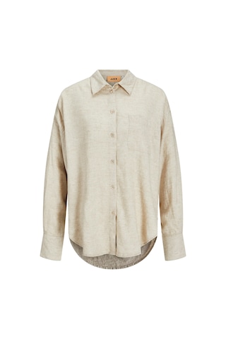 Jjxx Kadın Jxjamıe Oversize Uzun Kollu Keten Gömlek 12269668 Bej Bej