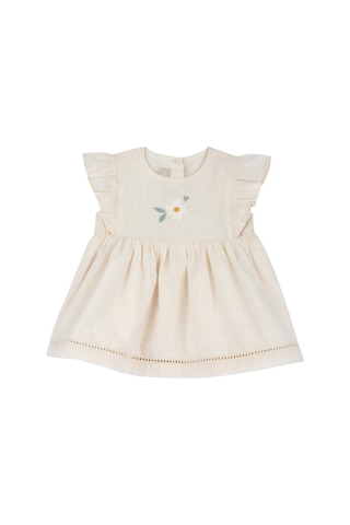Chicco Kız Bebek Kısa Kollu Elbise 09102068000000 000060 Bej