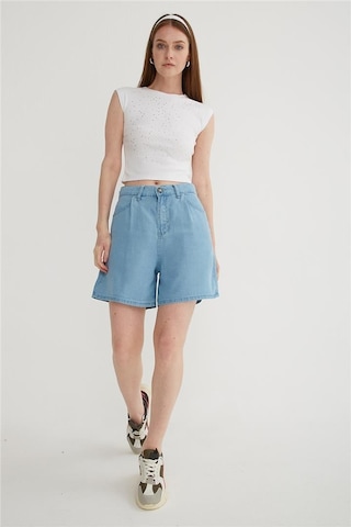 Fashion Friends Kadın Denim Şort 25y0383k1 Mavi