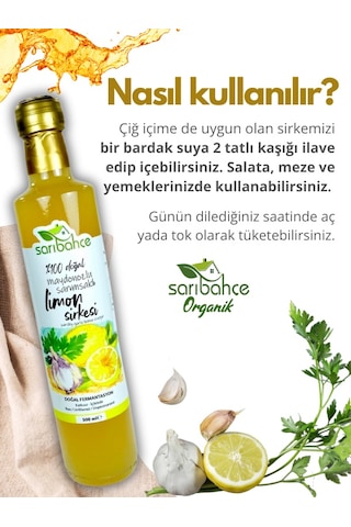 Sarımsaklı Maydonozlu Limon Sirkesi 500 Ml 2'li Paket - Organik Doğal Fermantasyon