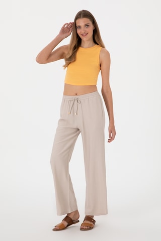 U.S. Polo Assn. Kadın Bej Looe Relax Fit Kanvas Pantolon 50309088-VR011