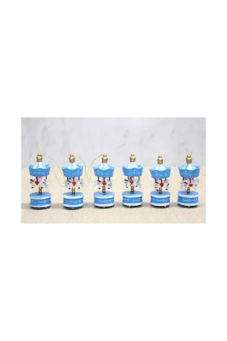 2 Adet Ahşap Dekoratif Atlı Karınca Figür Dekor Masaüstü Süs Carousel Horse Mini 8 X 3 Cm