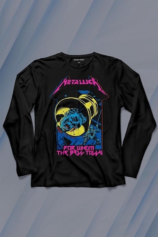 Metallica For Whom The Bell Tolls New Yeni Rock Metal Müzik Uzun Kollu Tişört Baskılı T-shirt 001