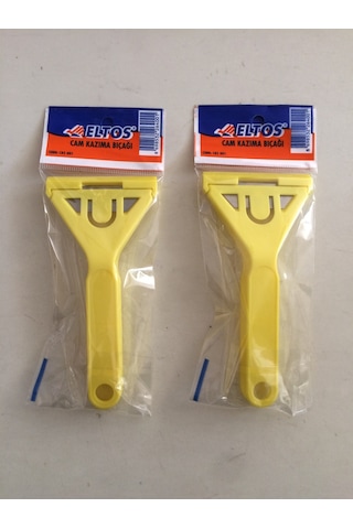 Eltos Araç Cam Kazıma Buz Kazıyıcı Bıçaklı Buz Kazıma Aleti 2adet Sarı