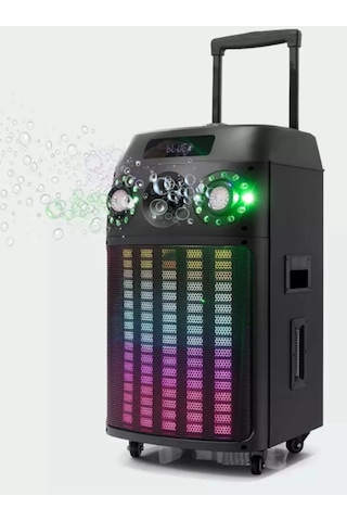 Subzero Wr173 12 100w Rgb Bluetooth Müzik Kutusu Baloncuk Çıkartan, 2 Kablosuz Mikrofonlu Siyah