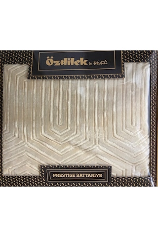 Özdilek Prestige Kalın Embos Çift Kişilik Battaniye (220x240)-Bej Yeni Desen