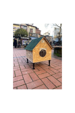 Kedi Evi Kedi Yuvası İç Ve Dış Mekan Su Ve Kar Yalıtımlı Özel Üretim Kedi Barınağı 55x45x65 Cm