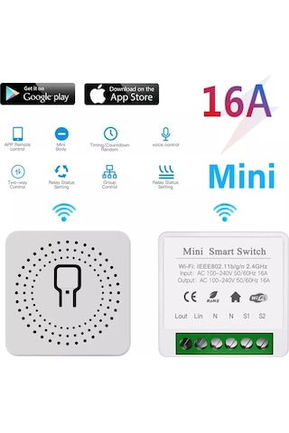 TUYA DESTEKLİ AKILLI IŞIK ANAHTAR 16 AMPER RÖLE