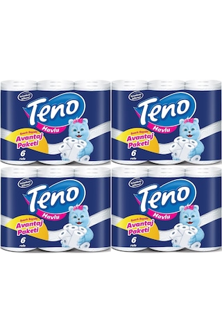 Teno Ultra Kağıt Havlu Çift Katlı 24 Lü Paket (4PK*6) (Avantaj Pk