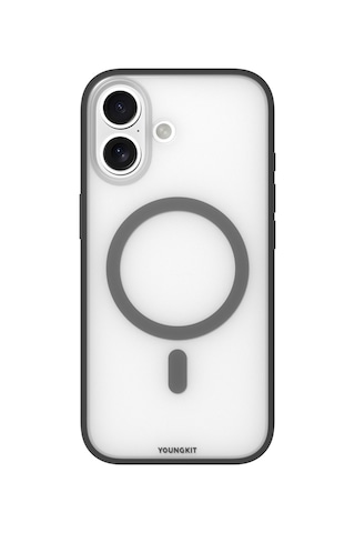 Apple Uyumlu iPhone 17 Kılıf M-safe Şarj Özellikli Youngkit Clear Serisi Kapak Siyah Siyah