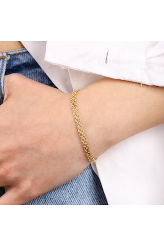 14 Ayar Altın Bismark Bileklik 4 Mm Sarı Altın
