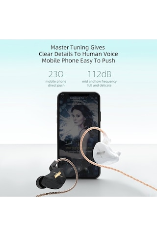 Willowhaven Kz Edx Kulaklık, 3.5mm, Değiştirilebilir Kablolu, 1dd Sürücü, Kaliteli Ses, Beyaz, Mikrosuz, Siyah İsteğe Bağlı Edx