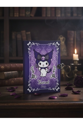 Kuromi Lisanslı Kilitli Hatıra Defteri Mor