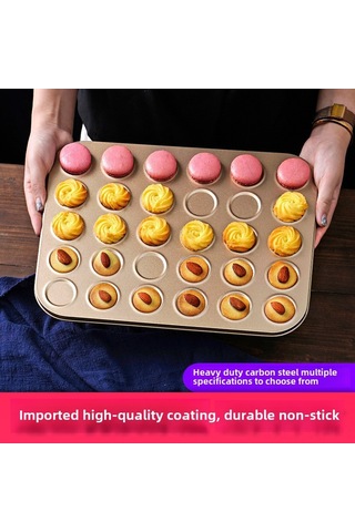 Yunboo Ev Fırını İçin 25'li Altın Kaplama Pasta Kalıbı - Kurabiye, Makaron Ve Kakao Gevreği Hamuru İçin Anti Yapışkan Ev Hamur İşleme Aleti Altın