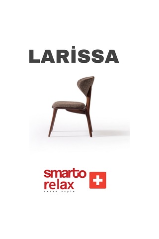 Smarto Relax Larisa 2'li Yemek Masası Sandalye Seti - Ahşap Ayaklı, Kahverengi Kumaş Kahverengi
