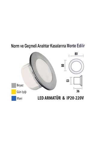 Led Armatür Krd08 Ip20 - 220v Beyaz Işık Antrasit