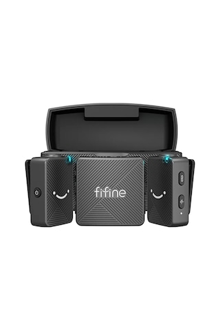 Fifine M9 Kablosuz Yaka Mikrofon Seti - 2 Kişilik Mikrofon Kamera Seti