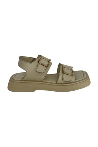 Kemal Tanca 862 M-141-1 Kadın Hakiki Deri Sandalet Bej