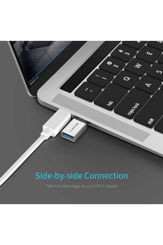 Lention Type C to USB 3.0 Çevirici Dönüştürücü OTG Adaptör Gümüş
