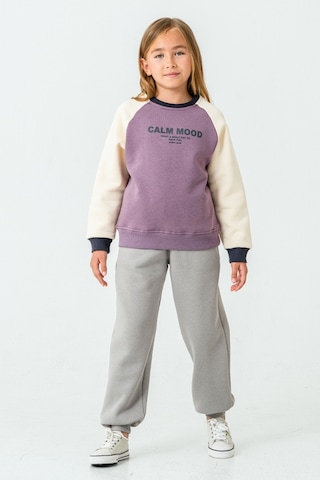 Kız Çocuk Calm Mood Baskılı 3 İplik Kalın Kışlık Eşofman Takımı Ak4209 Lila