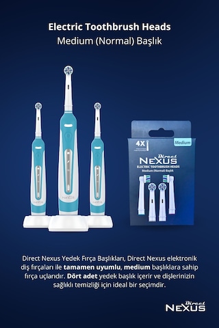 Direct Nexus Elektrikli Diş Fırçası Yedek Başlığı Medıum 4'lü