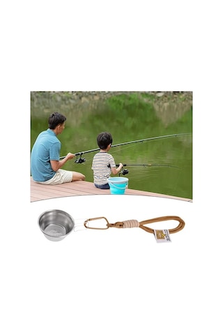 Pazly Balık Yemi Kasesi - Hafif Taşınabilir Kamp Kupası Haki Renk Haki