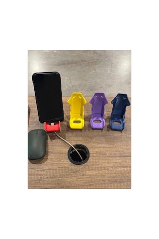 Recaro Koltuk Tasarımlı 3d Baskı Masaüstü Telefon Tutucu Şarj Uyumlu Sarı