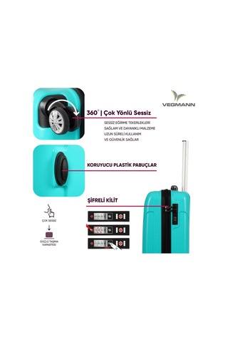 Vegmann Vela Su Yeşili Büyük Boy Valiz