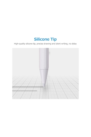 Gajeena Beyaz Aktif Kapasitif Kalem, İpad 2018-2021 Uyumlu, Dokunmatik Hassas, Yanlış Dokunmayı Engeller, El Yazısı Desteği