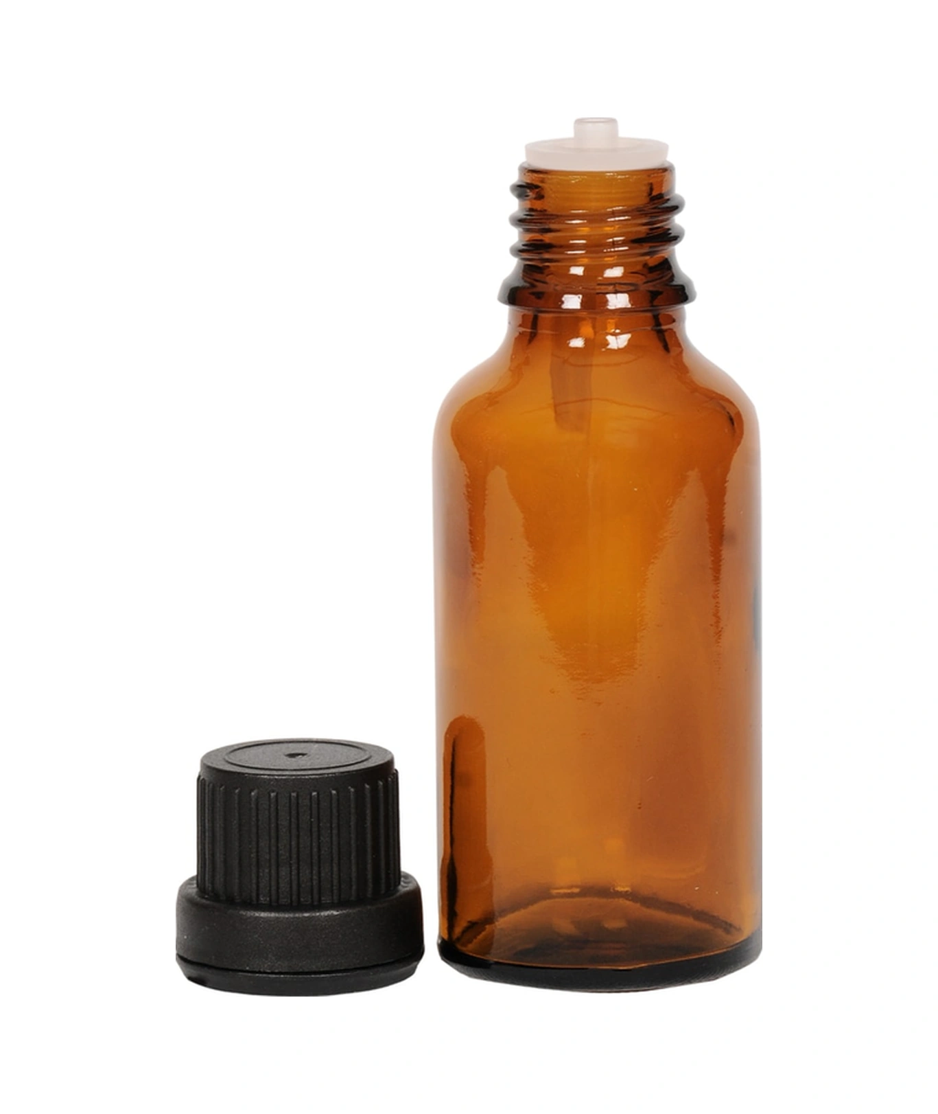 20ml Kahverengi Cam İçten Damlalıklı Şişe Siyah Kapak, 50 Adet, Damlalıklı Şişe, Damlatmalı Şişe