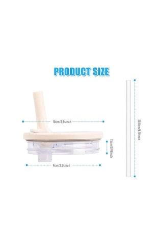 Yifomall 40 Oz Termo Kapak Seti: 2 Adet Sızdırmaz Bpa'sız Kapak + 2 Pipet - Stanley Quencher Uyumlu 111 Karakter Beyaz