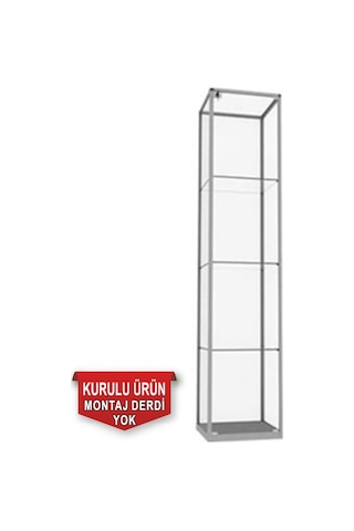 Camlı Vitrin - Cam Dolap - Camlı Koleksiyon Vitrini - Kurulu Ürün 200x40x40