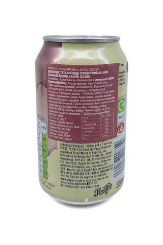 Pepsi Cream Soda Flavour Zero Sugar - Vanilya Kola Aromalı Gazlı İçecek 330 Ml 2 Adet