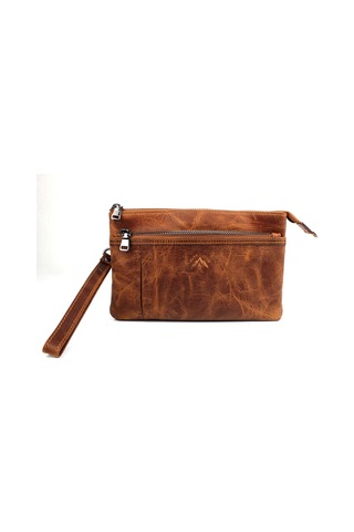 Alphaclub Bag Erkek Hakiki Deri Taba Çok Bölmeli El Çantası Model 898