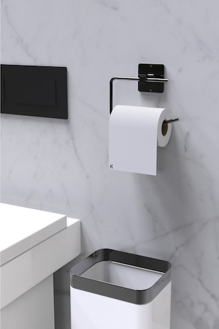 Karteya Yapışkanlı Siyah Tuvalet Kağıdı Tutacağı/tuvalet Wc Kağıtlık Siyah