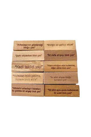 54 Parça Cezalı Jenga Denge Oyunu Ahşap Kaliteli Büyük Boy