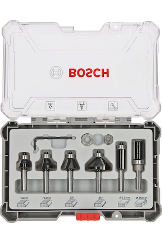 Bosch Freze Ucu Seti 6 Parça Karışık 6 MM Şaft (Pro) Biçimlendirme ve Kenar Pahlama - 2607017468