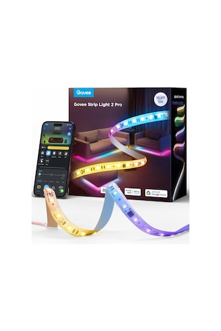 Govee Led Şerit Işığı 2 Pro 5m, Beyaz Işıklı Akıllı Rgbıc, Led Şerit Matter, Alexa Ve Google Assistant İle Çalışır, Dıy Renk, Müzik Senkronizasyonlu Uygulama Kontrolü, Oturma Odası, Yatak Odası İçin Siyah