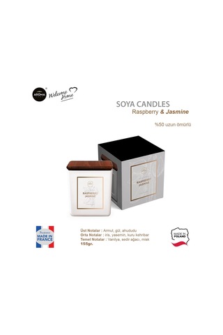 Aroma Home Soya Series Kokulu Mum Raspberry Jasmine 155 G