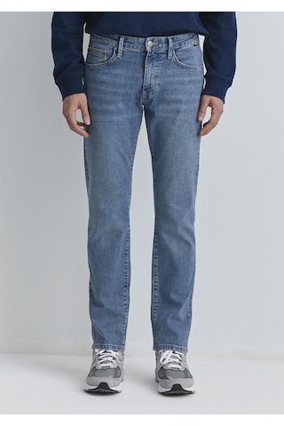 Mavi - Hunter 90lar Puslu Vintage Açık Mavi Jean Pantolon 0020289268 Koyu Mavi