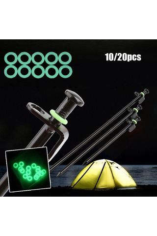 Işıklı Silikon Çadır Aksesuarları Çadır Kazığı Halkası Açık Hava Kampı Olta Halkaları Yeşil