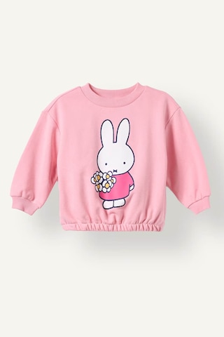 Defacto Miffy Regular Fıt Bisiklet Yaka Kalın Sweatshirt Kız Bebek I2161a526aupn149 Pembe-pn149