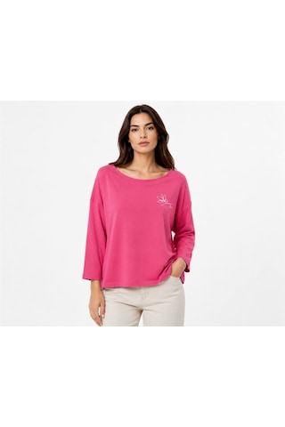 Neden Tekstil Kadın Regular Fit Standart Boy Rahat Pamuklu Pembe Bluz