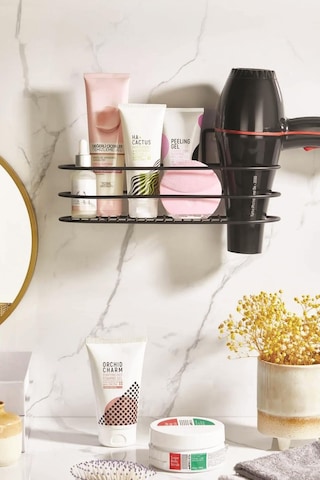 Paslanmaz Çelik Yapışkanlı Fönlü Duvar Rafı & Organizer & Banyo Duş Askısı Diğer