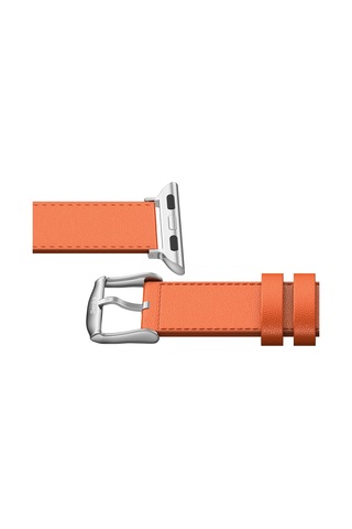 Watch 10 42mm Benks Vintage Genuine Leather Serisi Deri Kordon Strap Kayış Turuncu Turuncu