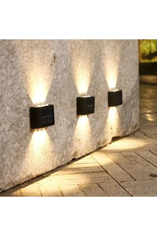 Zenviya21 2'li Solar Duvar Aydınlatması 6 Led, Gün Işığı Zenya785