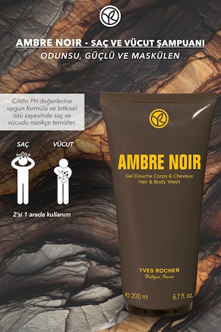 Yves Rocher Saç Ve Vücut Şampuanı-ambre Noir- Erkek-200ml Diğer