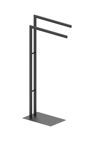 Ayaklı Havluluk, İkili, 38 X 80.5h X 18 Cm - Mat Siyah Mat Siyah